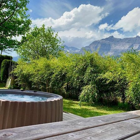 Appartement avec jacuzzi dans chalet privé, grande terrasse, parking gratuit Les Houches Extérieur photo